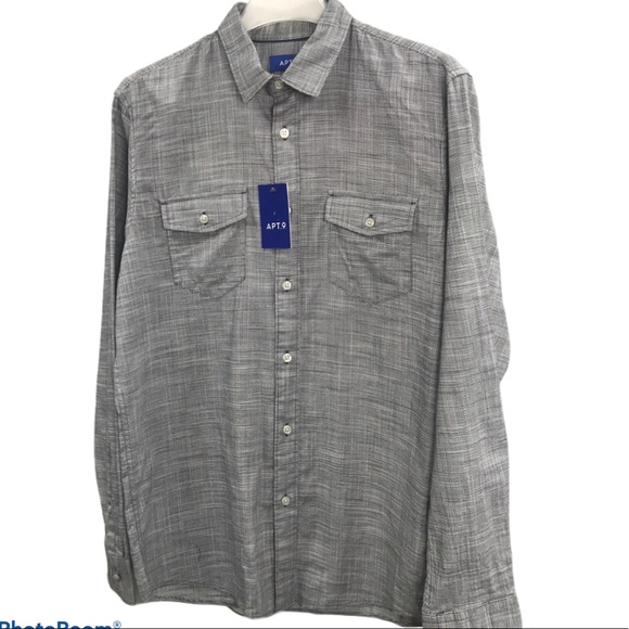 NWT Men’s Med Apt.9 Button Down Shirt - Picture 3 of 11